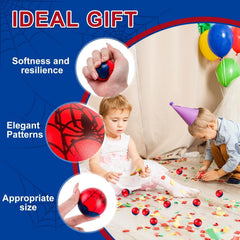 AXBMM spider web design stress ball, red and blue, ideal for classroom rewards.
