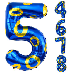 AXBMM blue and gold ring Number 5 balloon for vibrant birthday decor and photo moments
