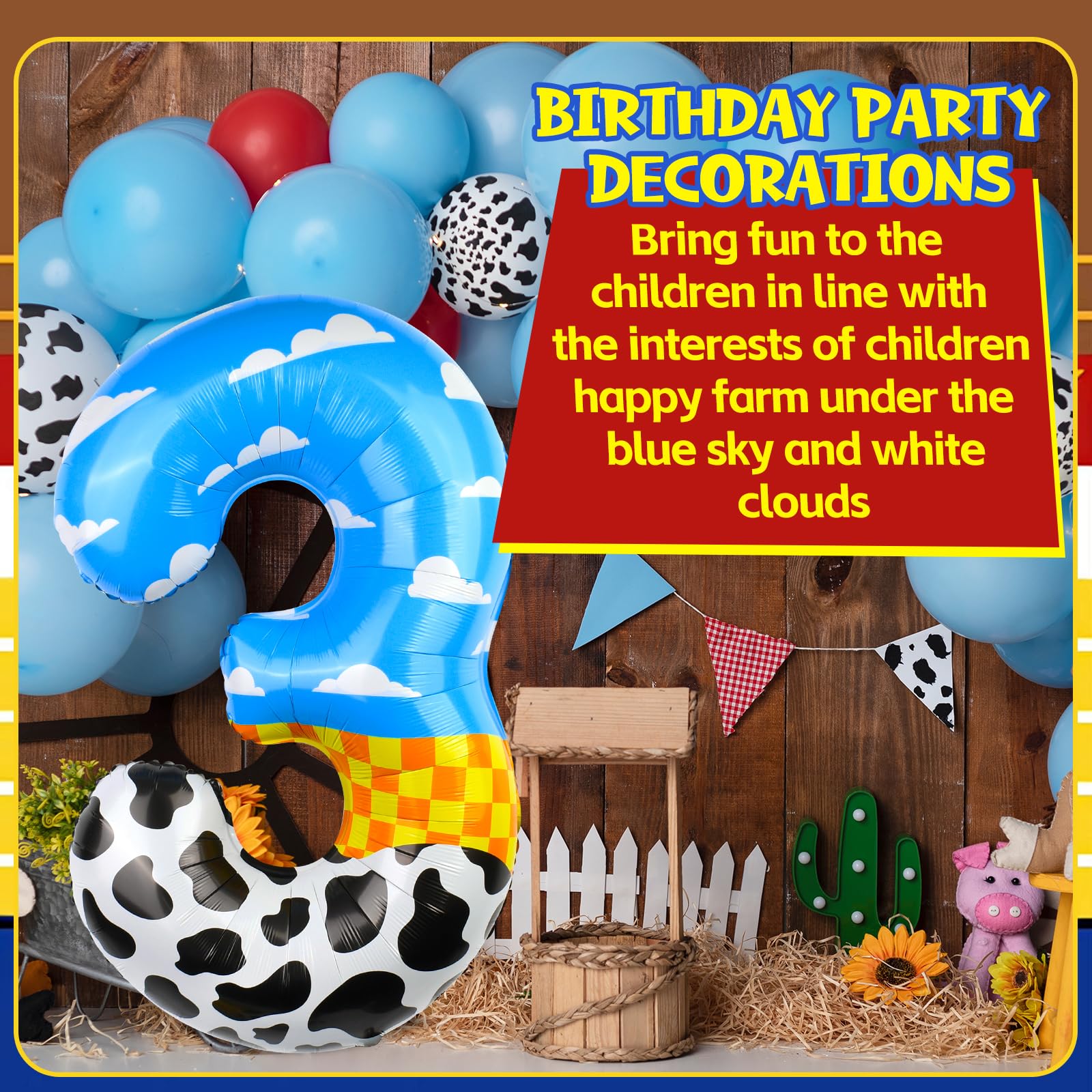 AXBMM blue and white cloud design balloon enhances cloud themed arches