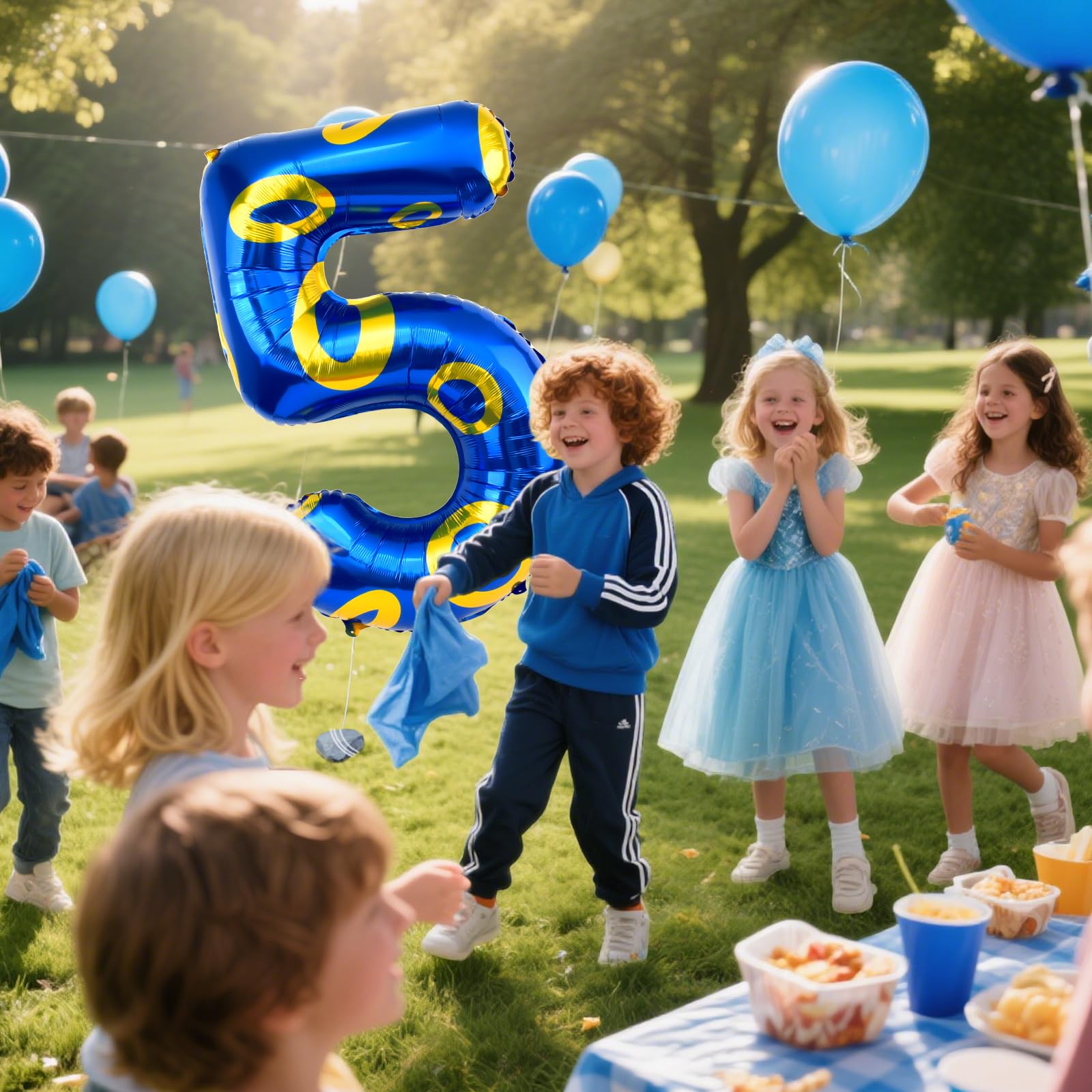 AXBMM blue and gold decor ideas for birthday celebrations and photos