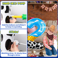AXBMM Cow spots balloon adds lively farm character to decor