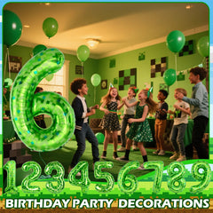 AXBMM 40-inch green pixel miner balloon ideal for aerial or ground displays.