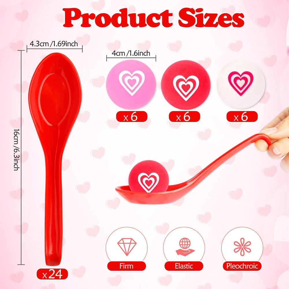 AXBMM heart balls set for balanced spoon races and fun moments