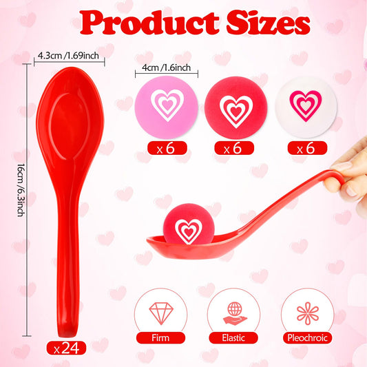 AXBMM heart balls set for balanced spoon races and fun moments