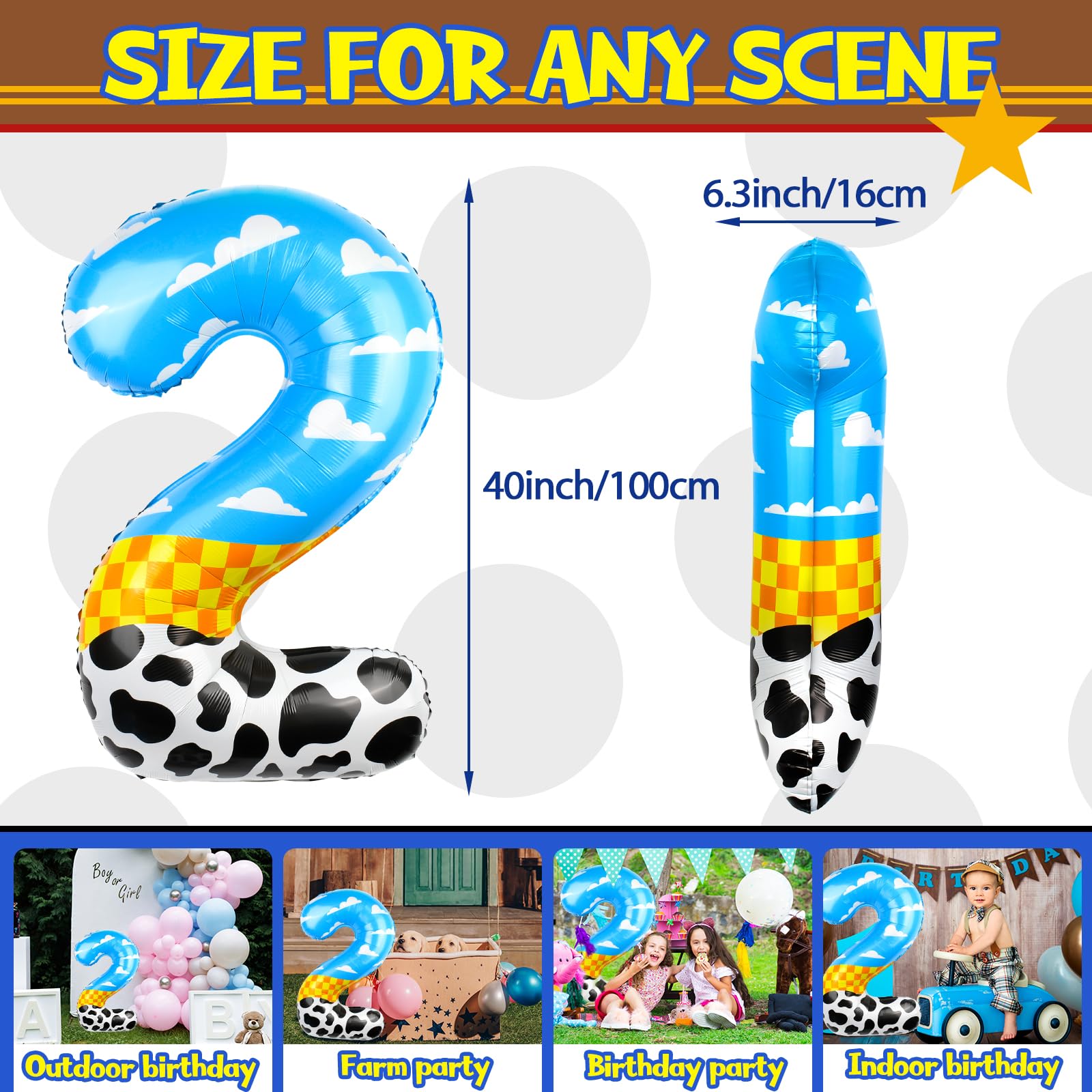 AXBMM Number 2 blue cloud balloon ideal for playful garlands