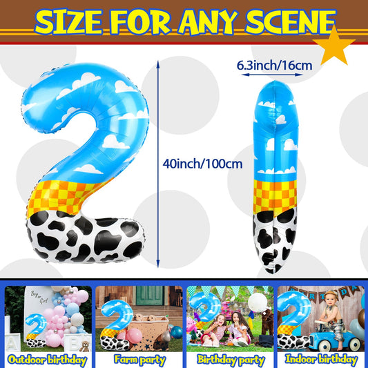 AXBMM Number 2 blue cloud balloon ideal for playful garlands