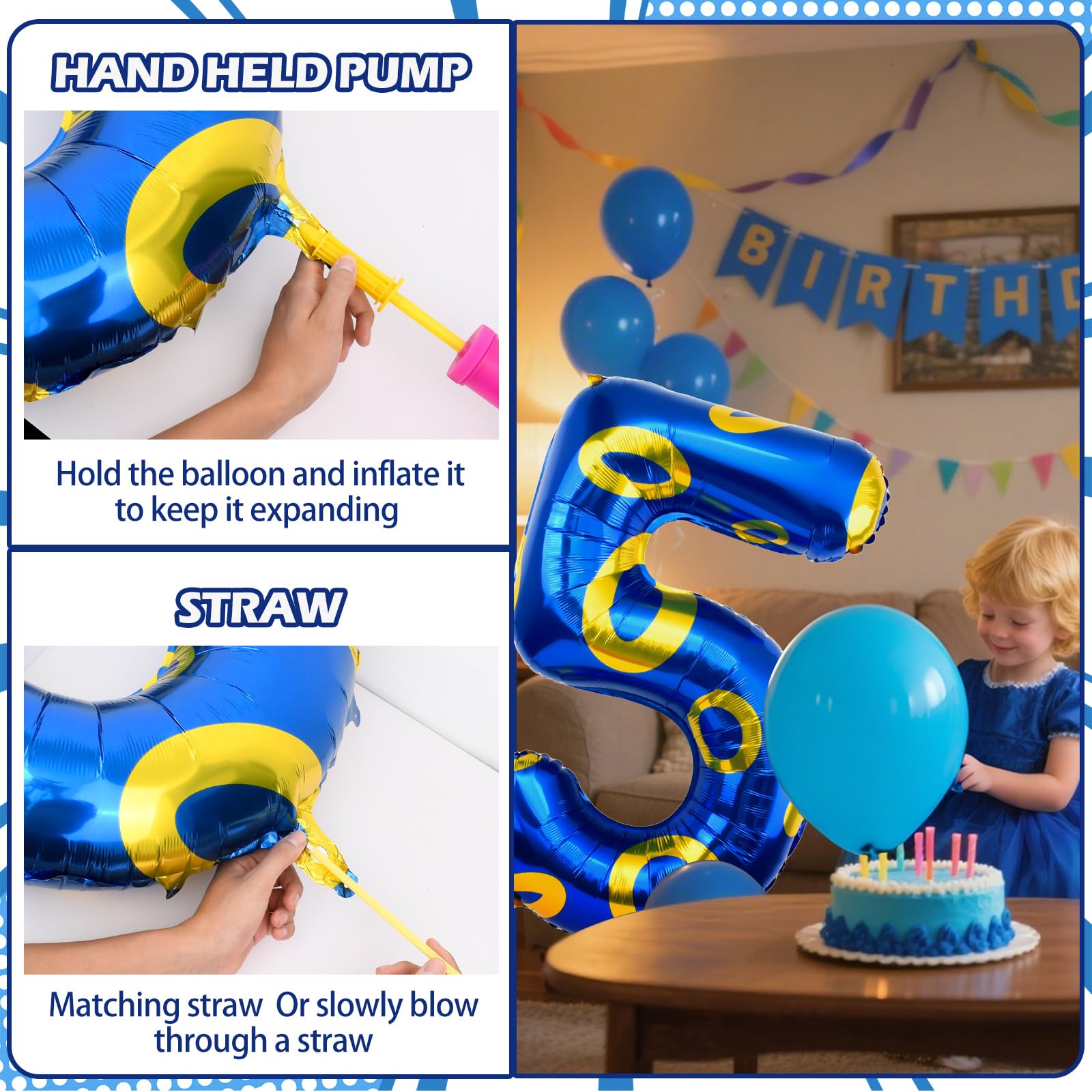 AXBMM Number 5 balloon inflates quickly and self-seals for easy setup