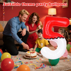 AXBMM polyester number-5 balloon offers durable, reusable party centerpiece.