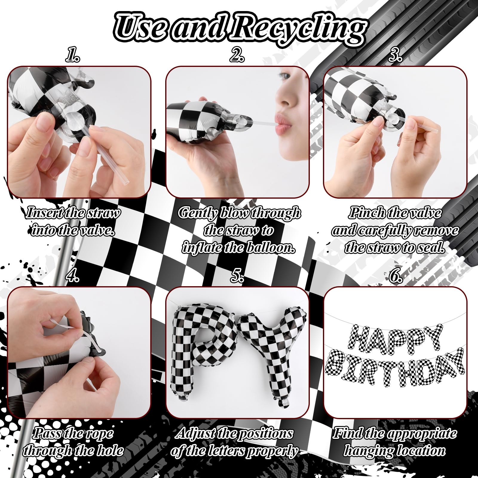 AXBMM Racing Cars balloons feature crisp patterns for vibrant, kid-friendly decor.