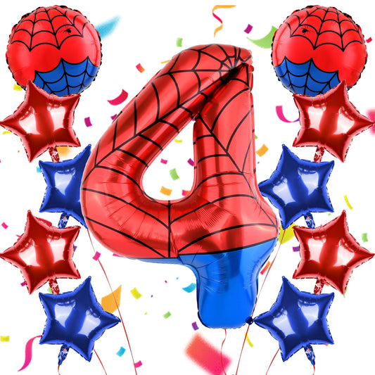 AXBMM Spider Number 4 balloon, 40 inch, ideal for bold decor and photo opportunities.