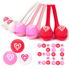 AXBMM Valentine spoon-relay-set with colorful spoons for fun team races.