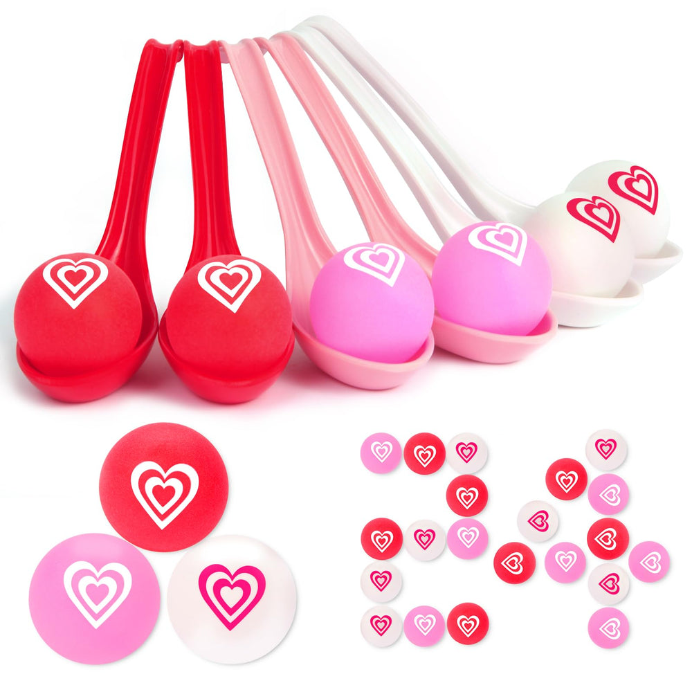 AXBMM Valentine spoons set for festive relay games with easy grip