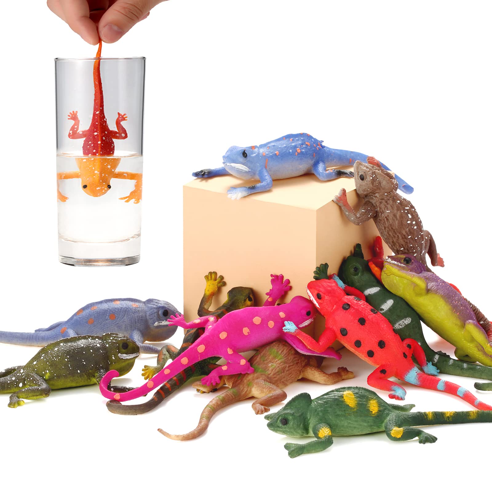 Axbotoy lizard desert chameleon figurine for party favors and display.