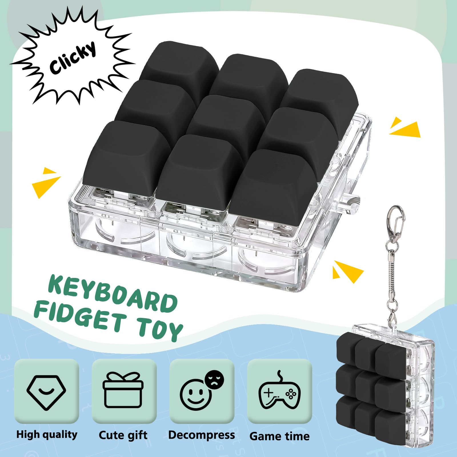 Axlksia button fidget toy silicone-ABS materials for satisfying presses