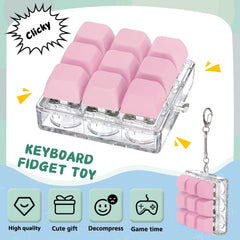 Axlksia keyboard fidget toy closeup keys demonstrating tactile press action