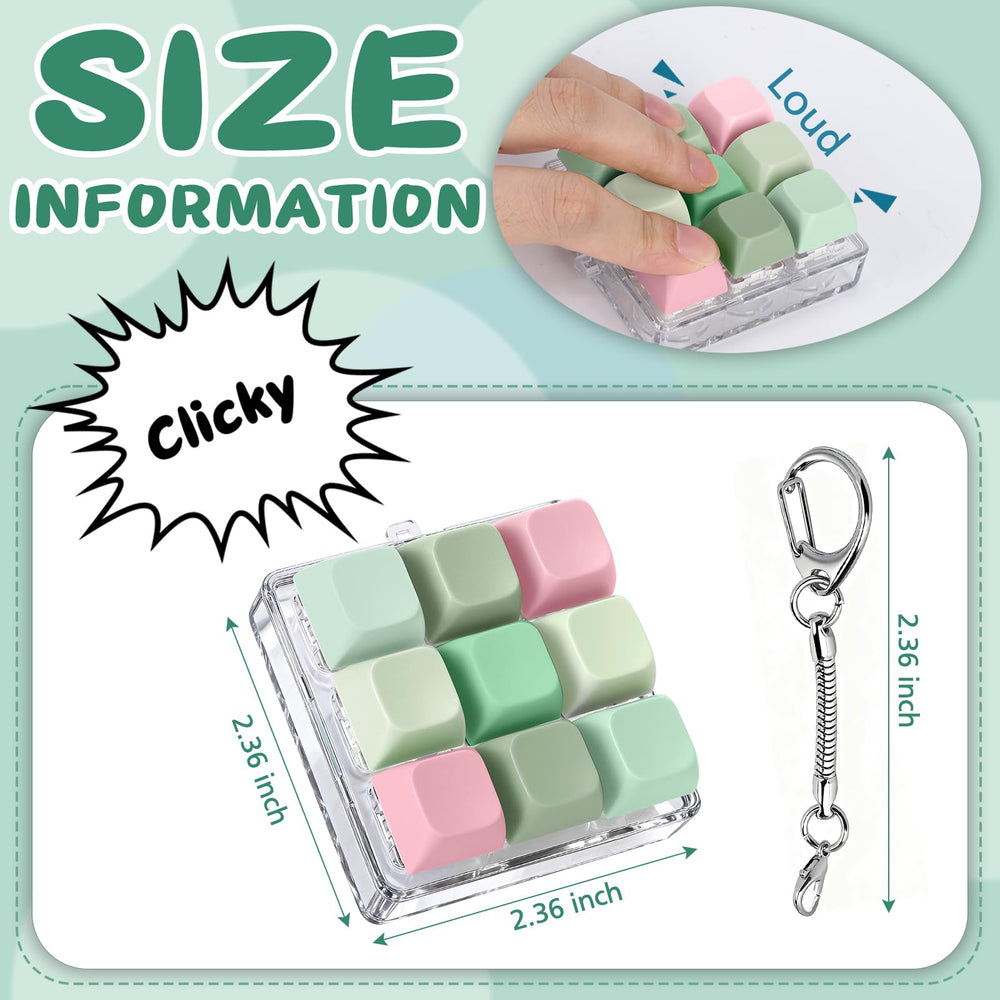 Axlksia keyboard fidget keychain press provides satisfying clicks on the go for focus