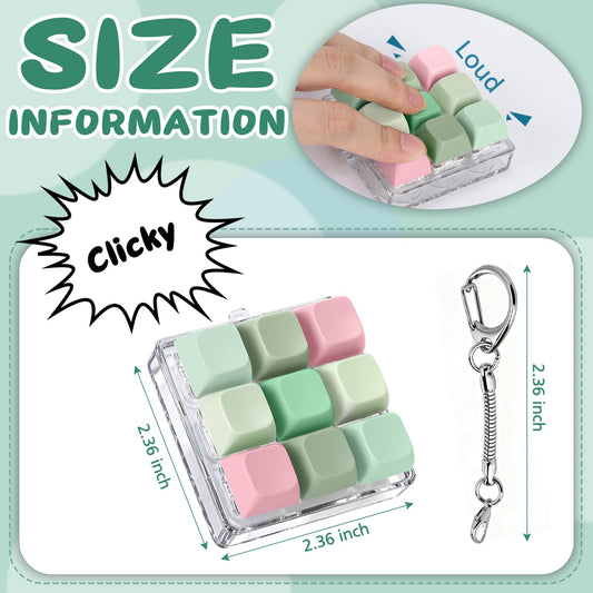 Axlksia keyboard fidget keychain press provides satisfying clicks on the go for focus