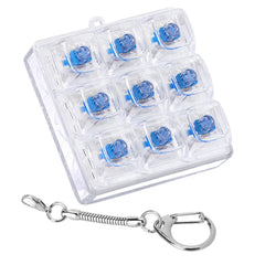 Axlksia keyboard fidget keychain providing satisfying press for long workdays.