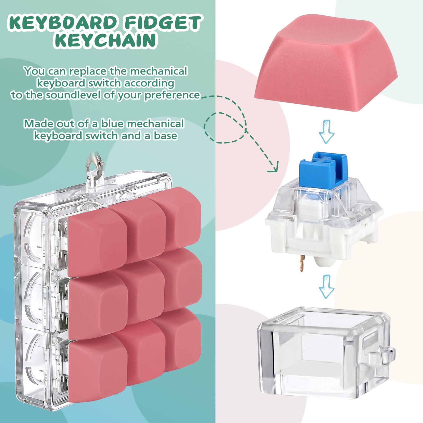 Axlksia keyboard fidget silicone ABS materials – durable, safe pressing