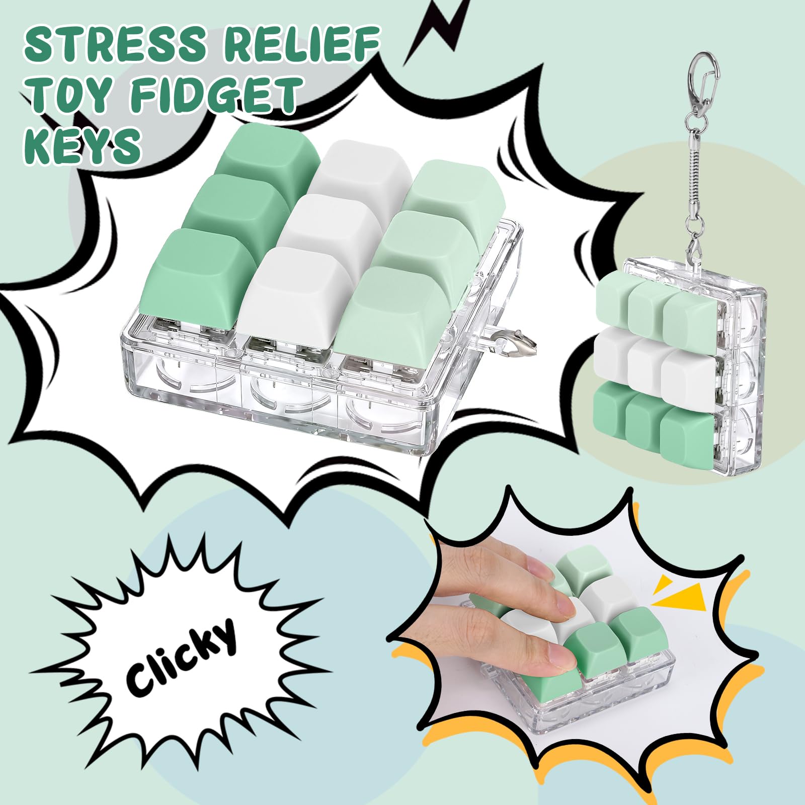 Axlksia keyboard fidget toy on a desk as a playful decoration