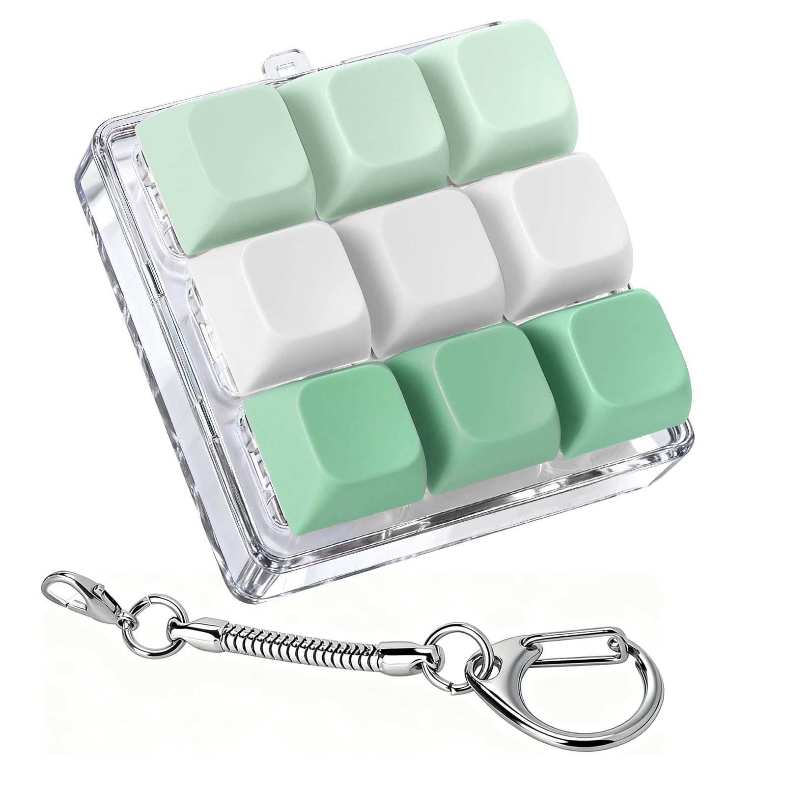 Axlksia keyboard fidget toy front view highlighting tactile key presses for stress relief