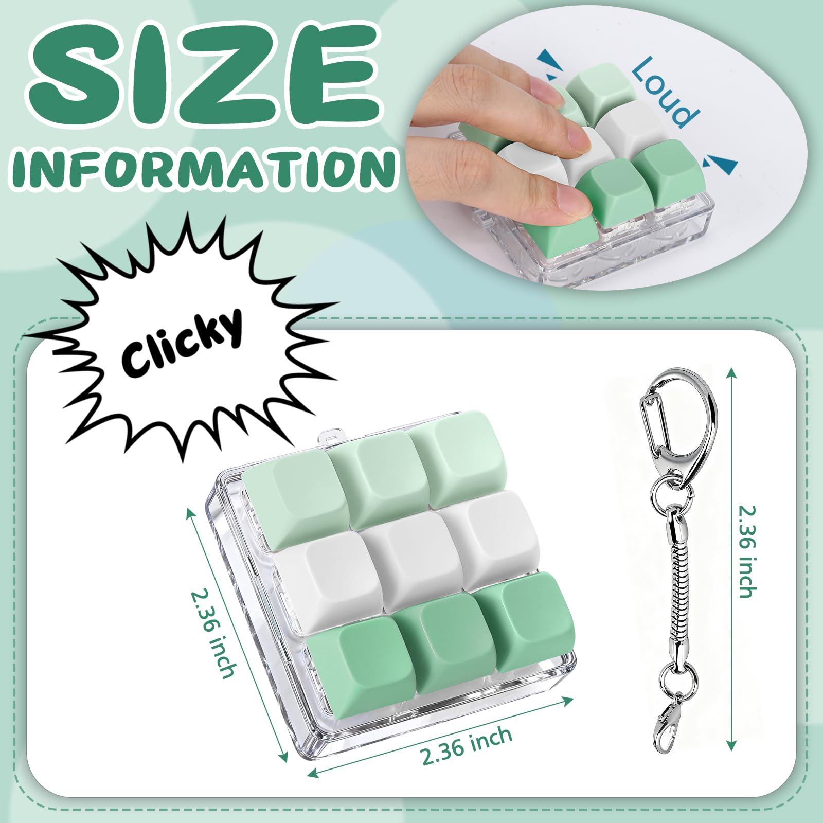 Axlksia keyboard fidget toy side press demonstrates compact form for on the go breaks