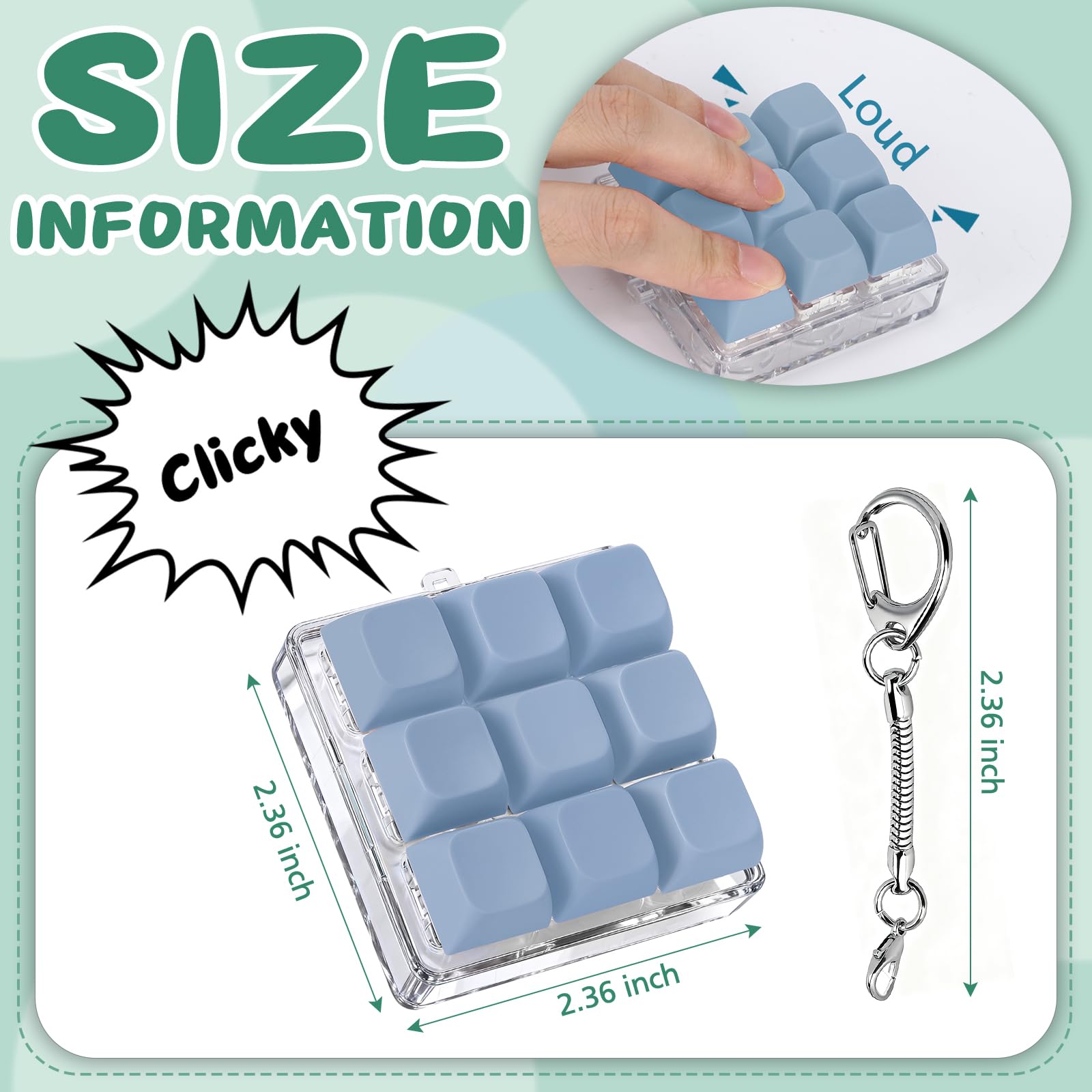 Axlksia Keyboard Fidget Toy side view promotes discreet stress relief.