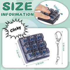Axlksia fidget keychain side view, portable stress relief on the go