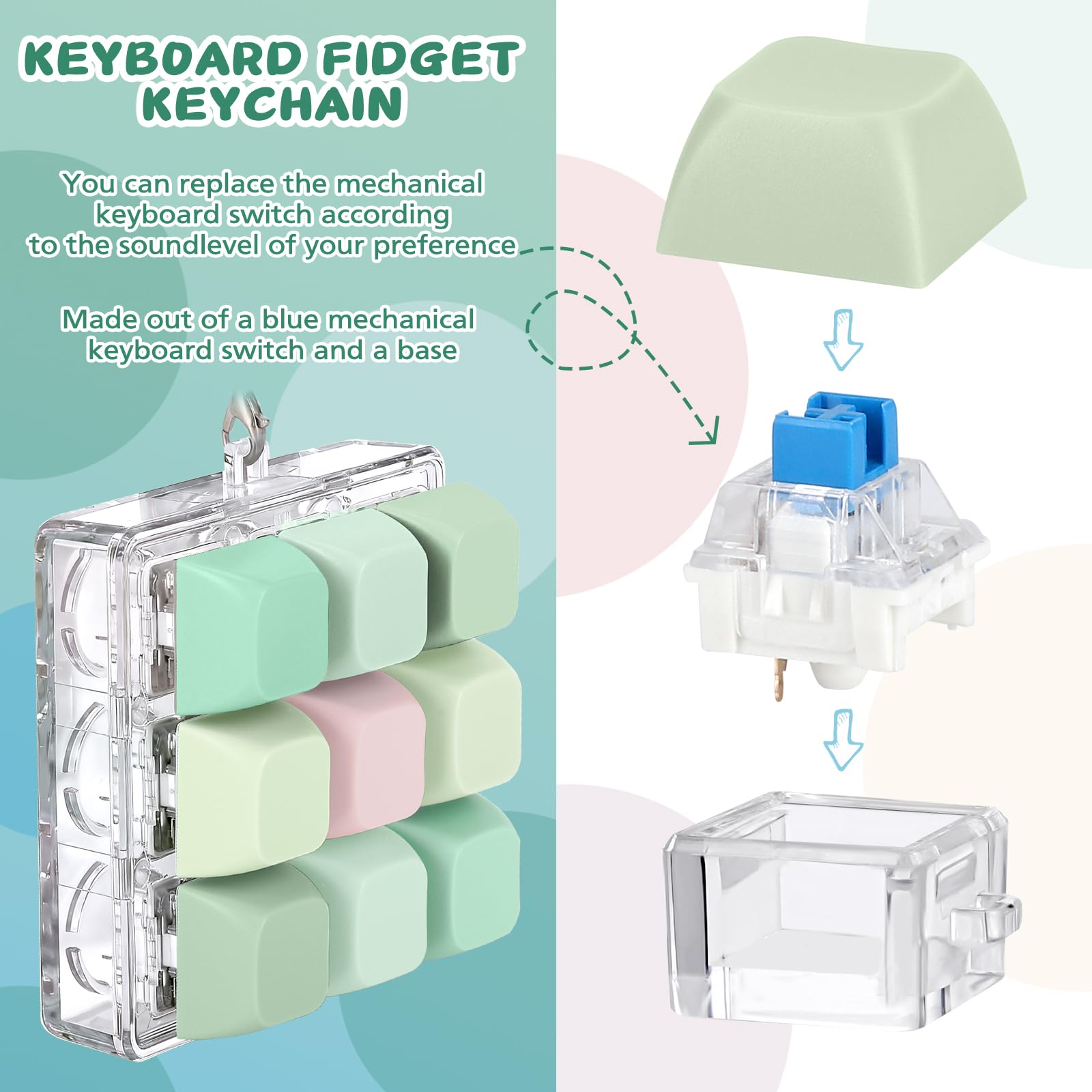 Axlksia portable fidget keychain demonstrates pocket-friendly stress relief on the move.