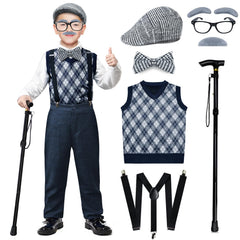 Axwcon kids old man costume hat for the 100th day—adds authentic retro flair