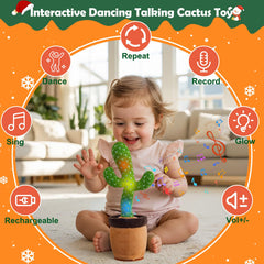 Ayeboovi 120-songs cactus toy entertains with varied audio clips for kids.