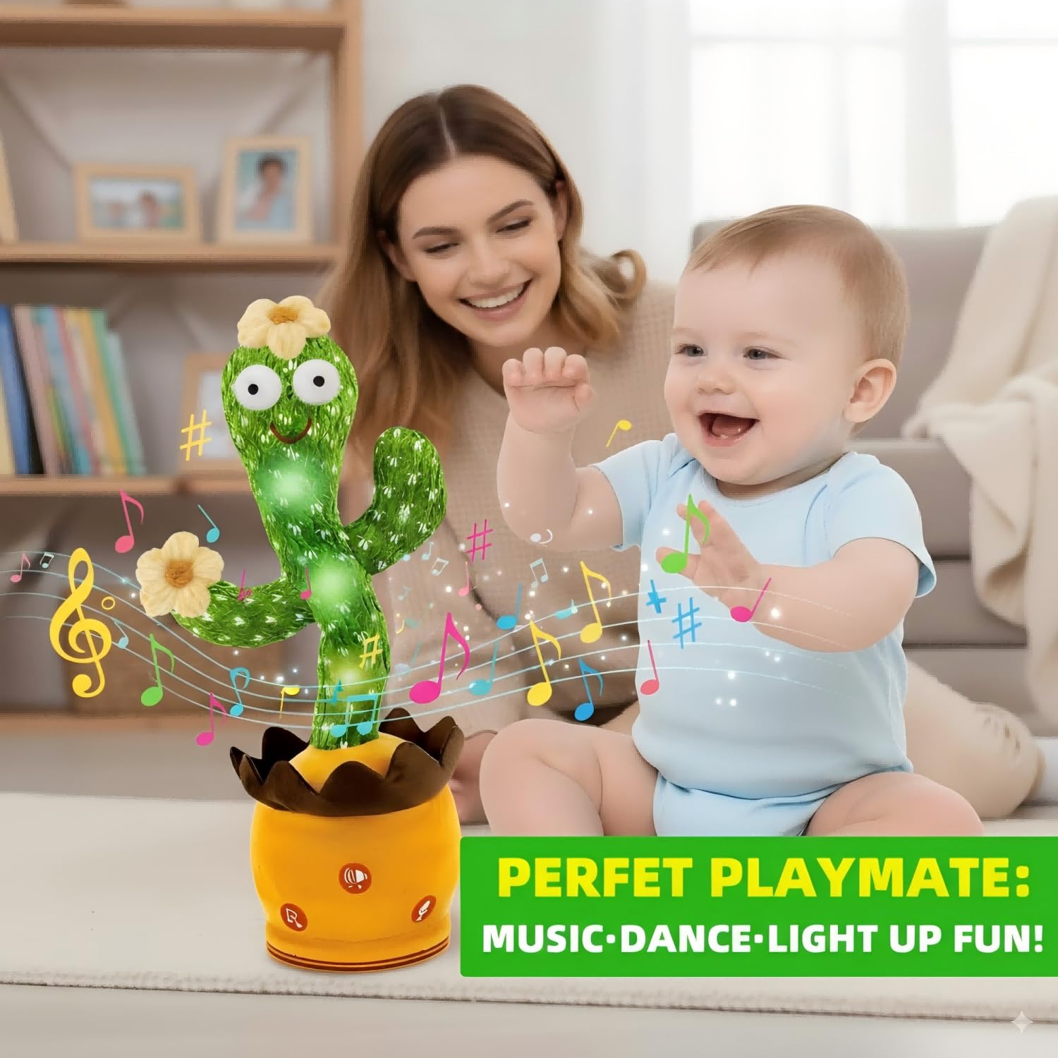 Ayeboovi Dancing Talking Cactus with volume control supports comfortable listening.