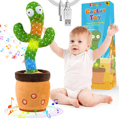 Ayeboovi dancing cactus toy glows as it dances for playful baby interaction.
