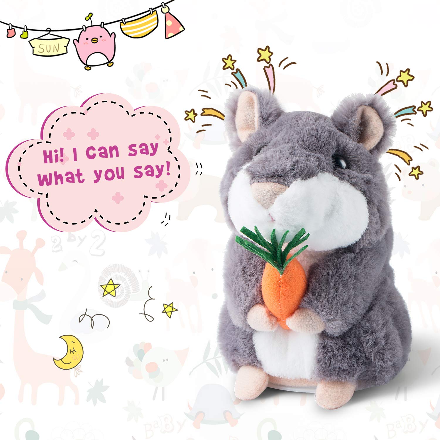 Ayeboovi talking hamster in action provides verbal responses for learning