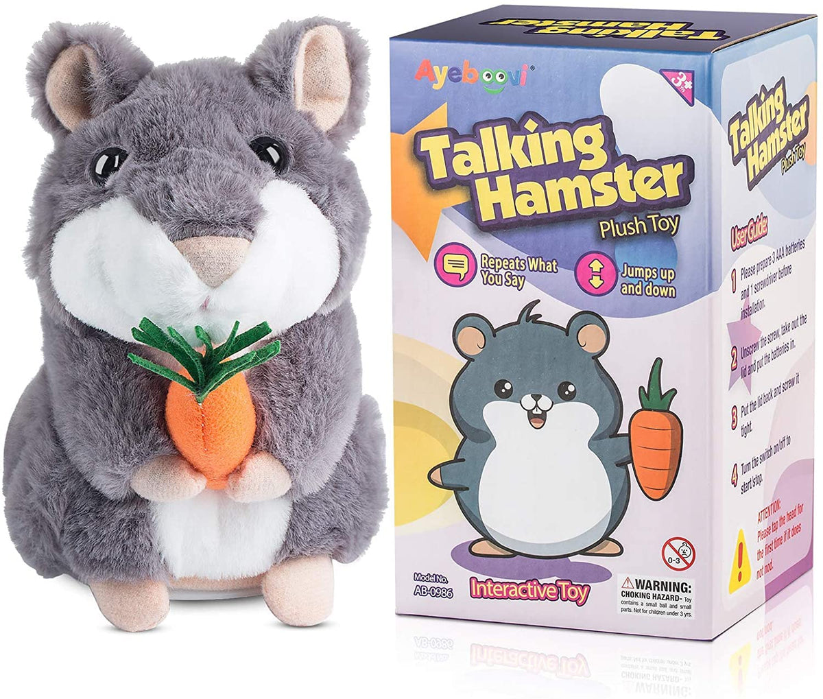 Ayeboovi talking hamster repeats what you say for interactive play