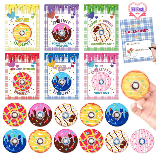 AyiOwmpa donut fidget spinner cards pack for classroom exchanges.