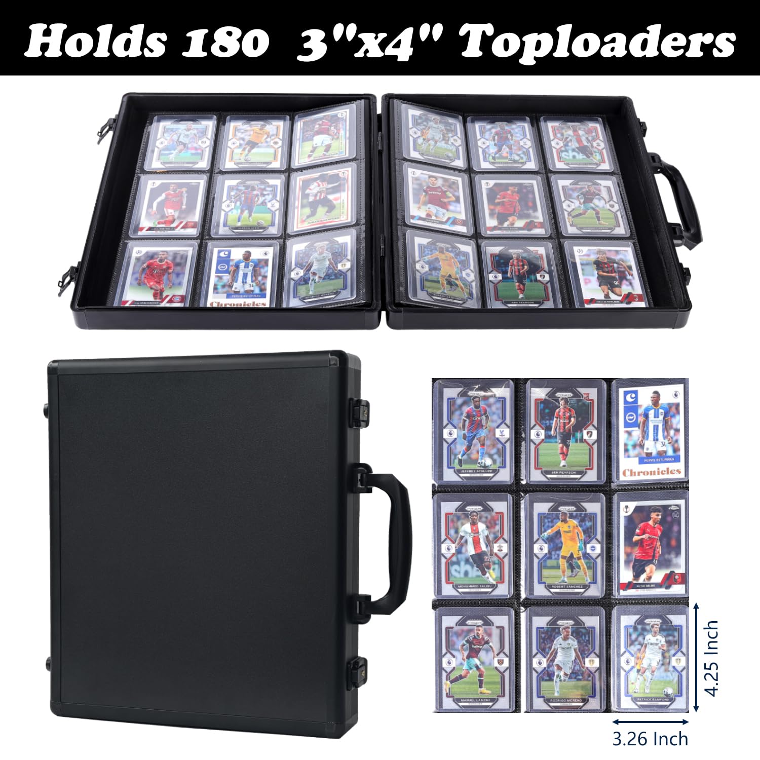 Azamou toploader binder 9-pocket sleeves keeps cards secure.