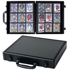 Azamou top loader binder hard shell case protects cards during storage.