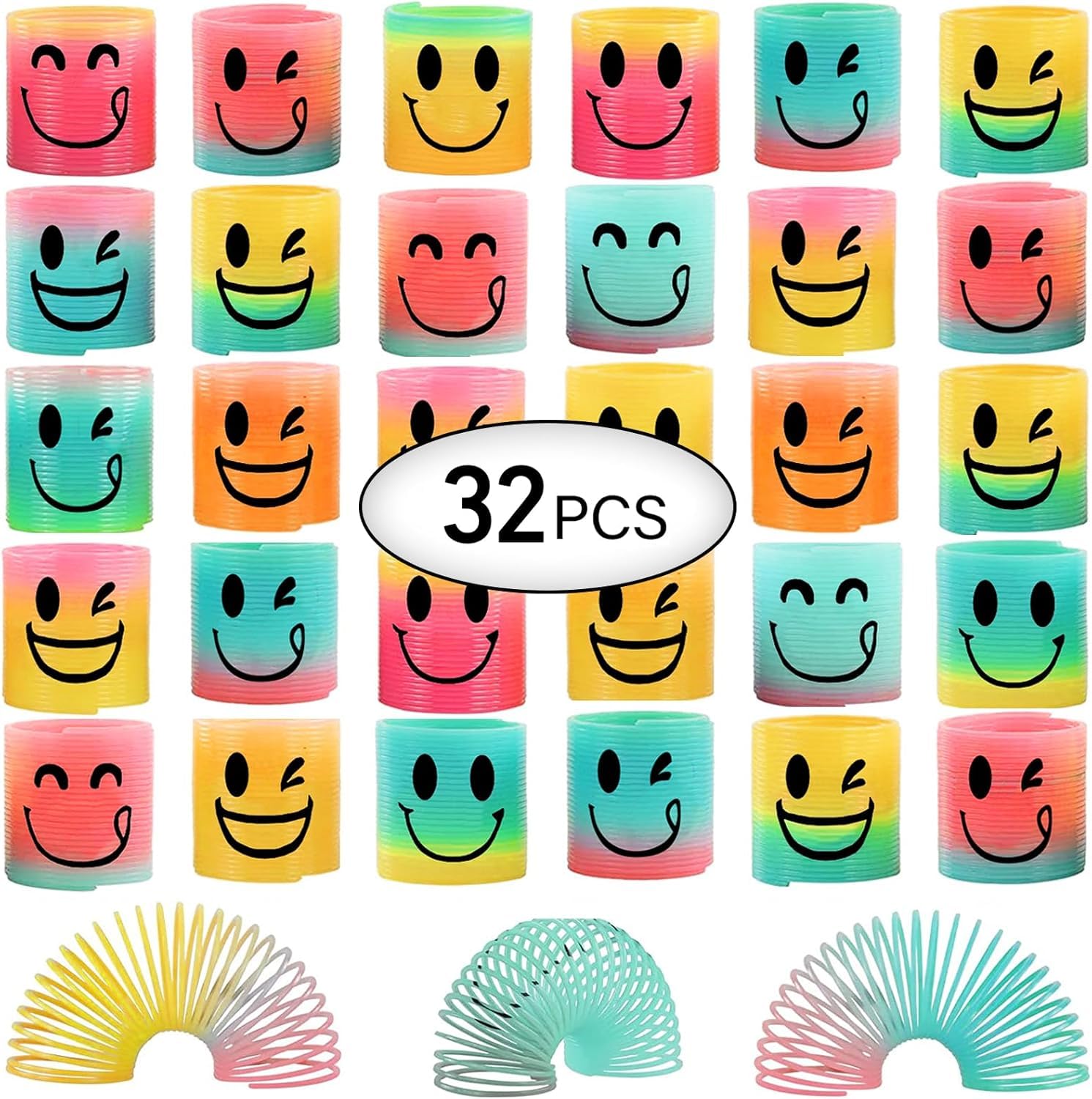 AZEN mini spring toy with smiling faces invites kids to twist and stretch safely.