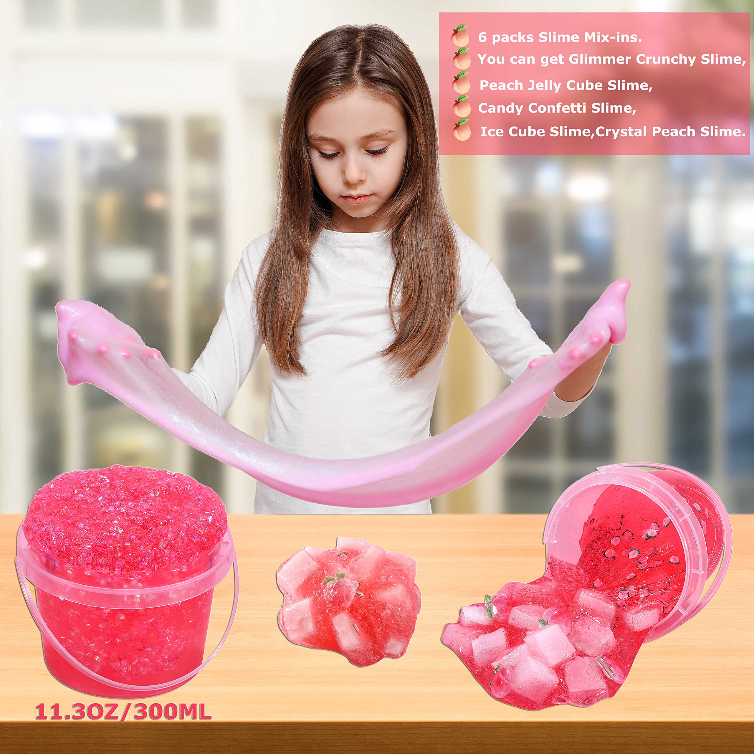 Close-up of Azeperoy glimmer crunchy slime add-ins sparkling for sensory play