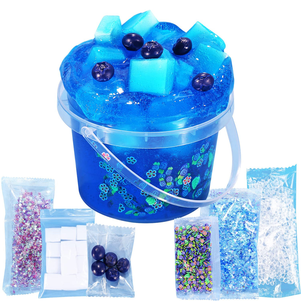 Azeperoy premade blueberry jelly slime in a jar for tactile play and texture exploration.