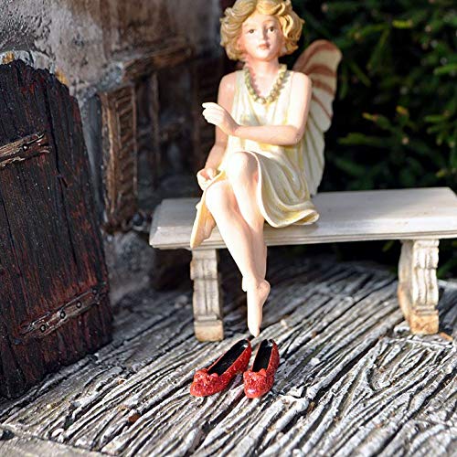 Aztec Imports dollhouse display diorama-ready setup featuring ruby slippers.