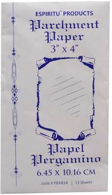 AzureGreen fortune telling parchment paper 3x4 sheet for ritual writing and symbol spells.