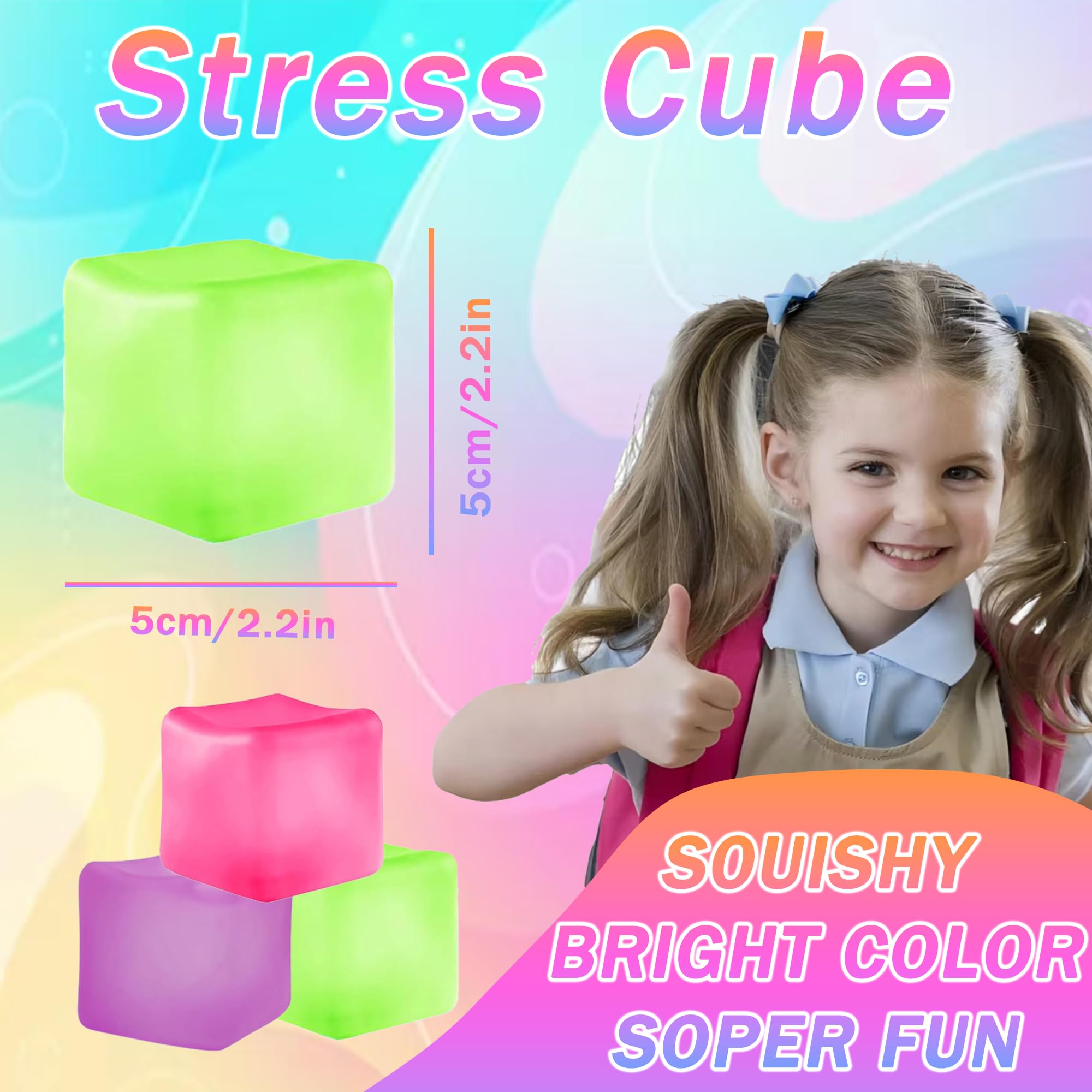 Azurphoric stress cube purple closeup, soft gel core for smooth squish