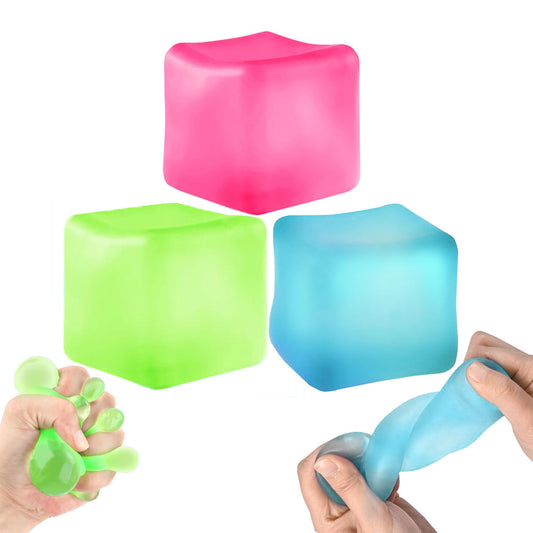 Azurphoric stress cubes blue close-up: durable, soft outer layer for satisfying squeezing.
