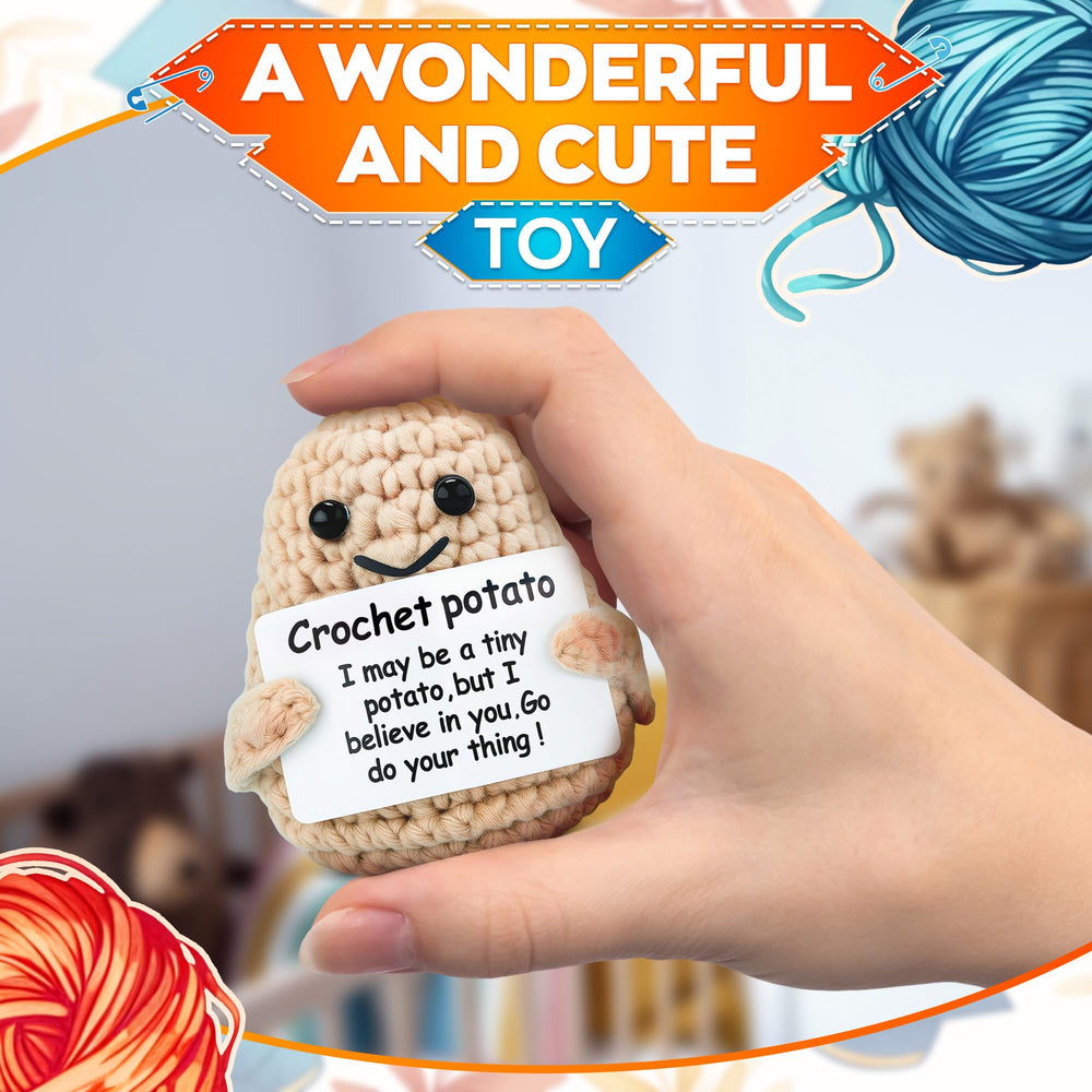 AZZORI crochet potato gift ready in a small package.