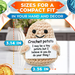 Close-up of AZZORI yarn texture on crochet potato.