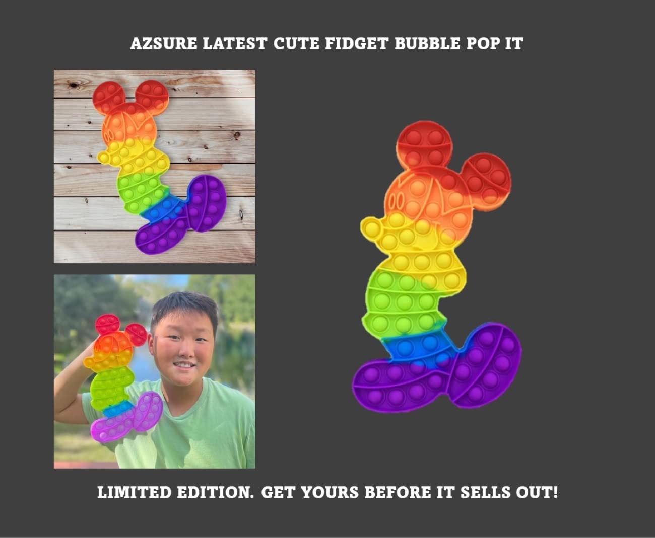 Azsure Lifestyle rainbow pop it in hand demonstrates portable desk toy for focus