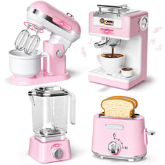 B Bascolor kids kitchen toy coffee maker with lights boosts imaginative play and fine motor skills.