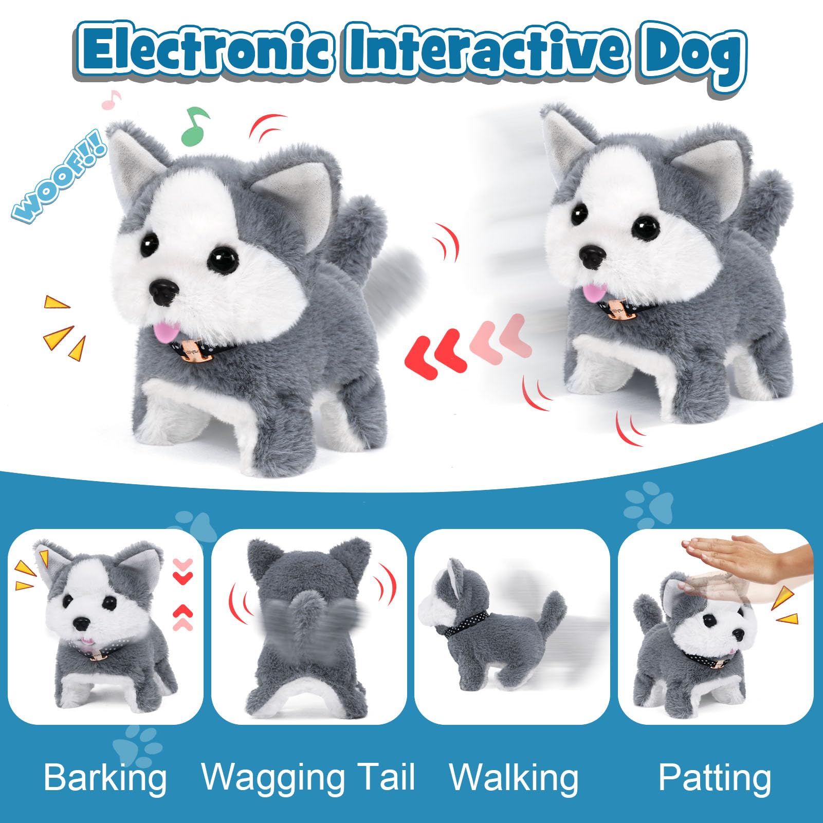 B Bascolor interactive husky dog toy sparks storytelling and role-play at home.